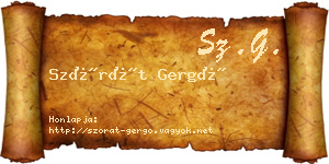 Szórát Gergő névjegykártya